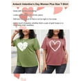 thumbnail image 6 of Anbech Women Love T-Shirts Plus Size Graphic Leopard Heart Short Sleeves Summer Tops, 6 of 8