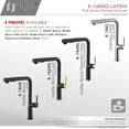 thumbnail image 6 of Stylish Latina One-Handle Matte Black & Brushed Gold Pull Down Kitchen Faucet Ht 13" K-146NG, 6 of 14