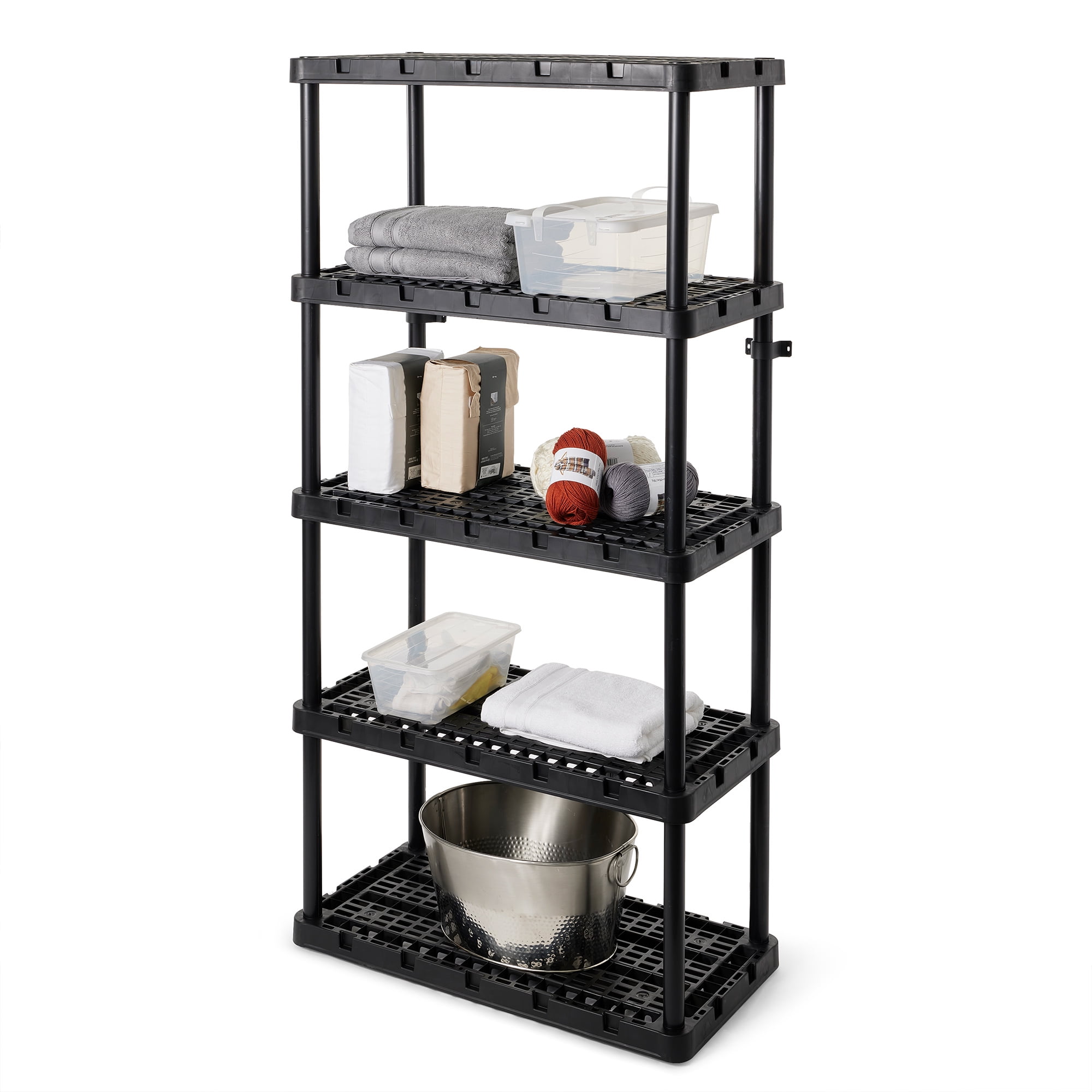 Gracious Living Knect-A-Shelf Heavy-Duty 5-Shelf Plastic Shelving Unit