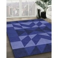 thumbnail image 3 of Ahgly Company Machine Washable Indoor Round Transitional Denim Dark Blue Area Rugs, 5' Round, 3 of 7