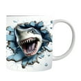 thumbnail image 4 of BGZLEU 3D Shark Mug, Durable Flat Painted Ceramic Coffee Mugs, 3D Ocean Shark Ceramic Coffee Mark Cup Tea, Ceramic Shark Decor For Women And Men Holiday And Birthday Gift, 4 of 8