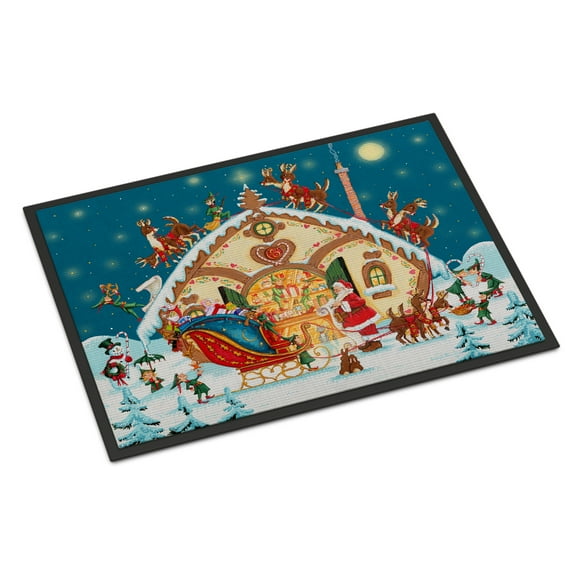 Carolines Treasures PJH3004MAT Santa Claus Loading the Sleigh Doormat 18x27 27"L x 18"W multicolor
