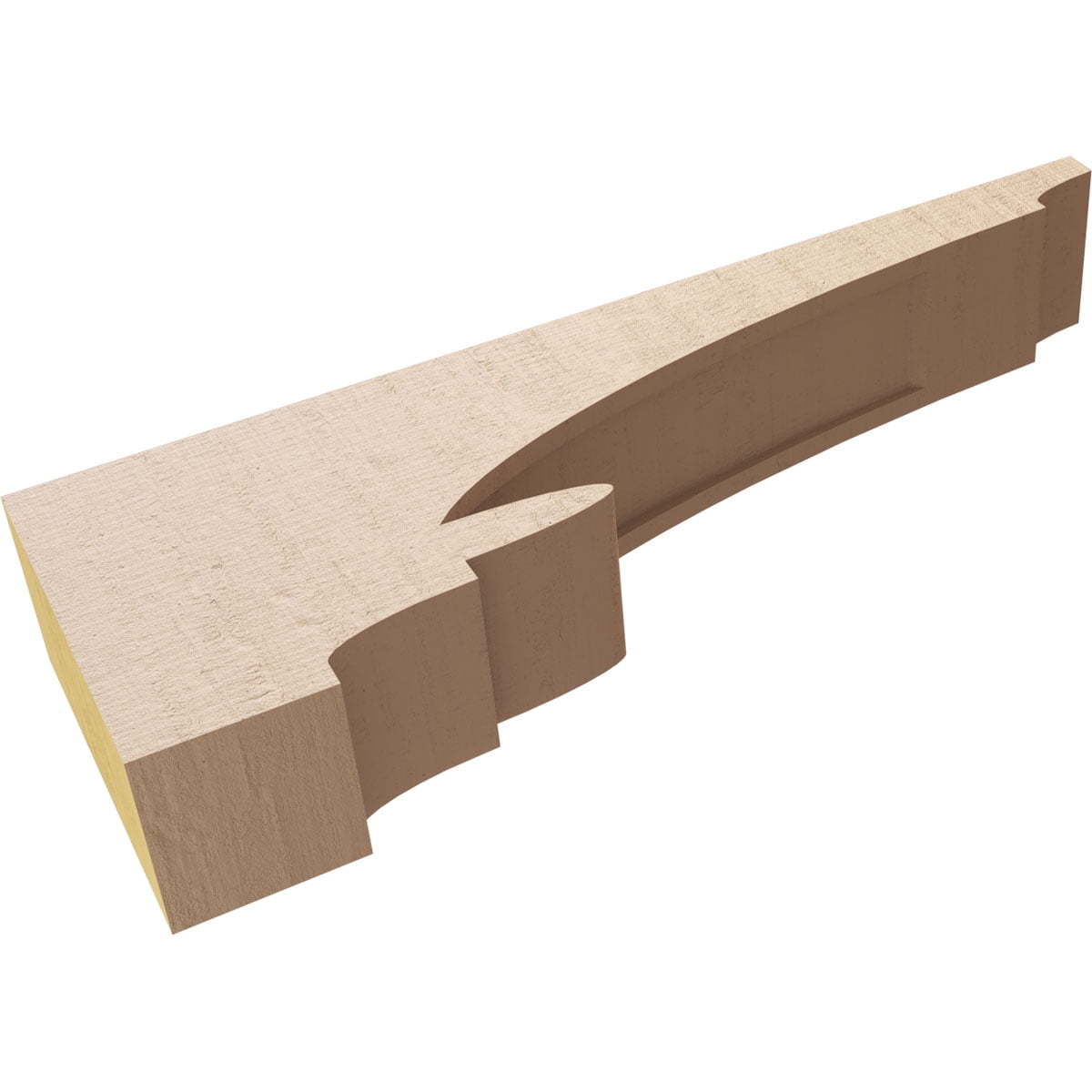 3"W x 18"D x 6"H Thin Diane Rough Cedar Woodgrain TimberThane Corbel, Primed Tan