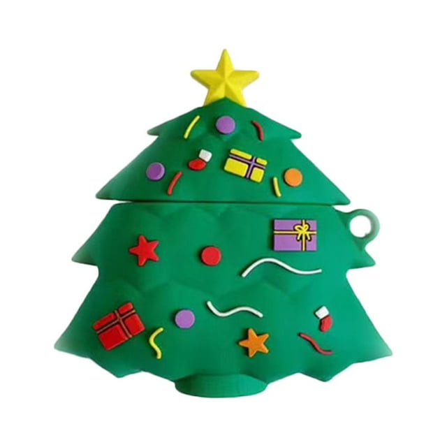 MasteelfCA 1Pcs Creative Wireless Earphone Cover Cartoon Headset Protective Cover Compatible for Iphone Airpods(Christmas Tree Style, Green)