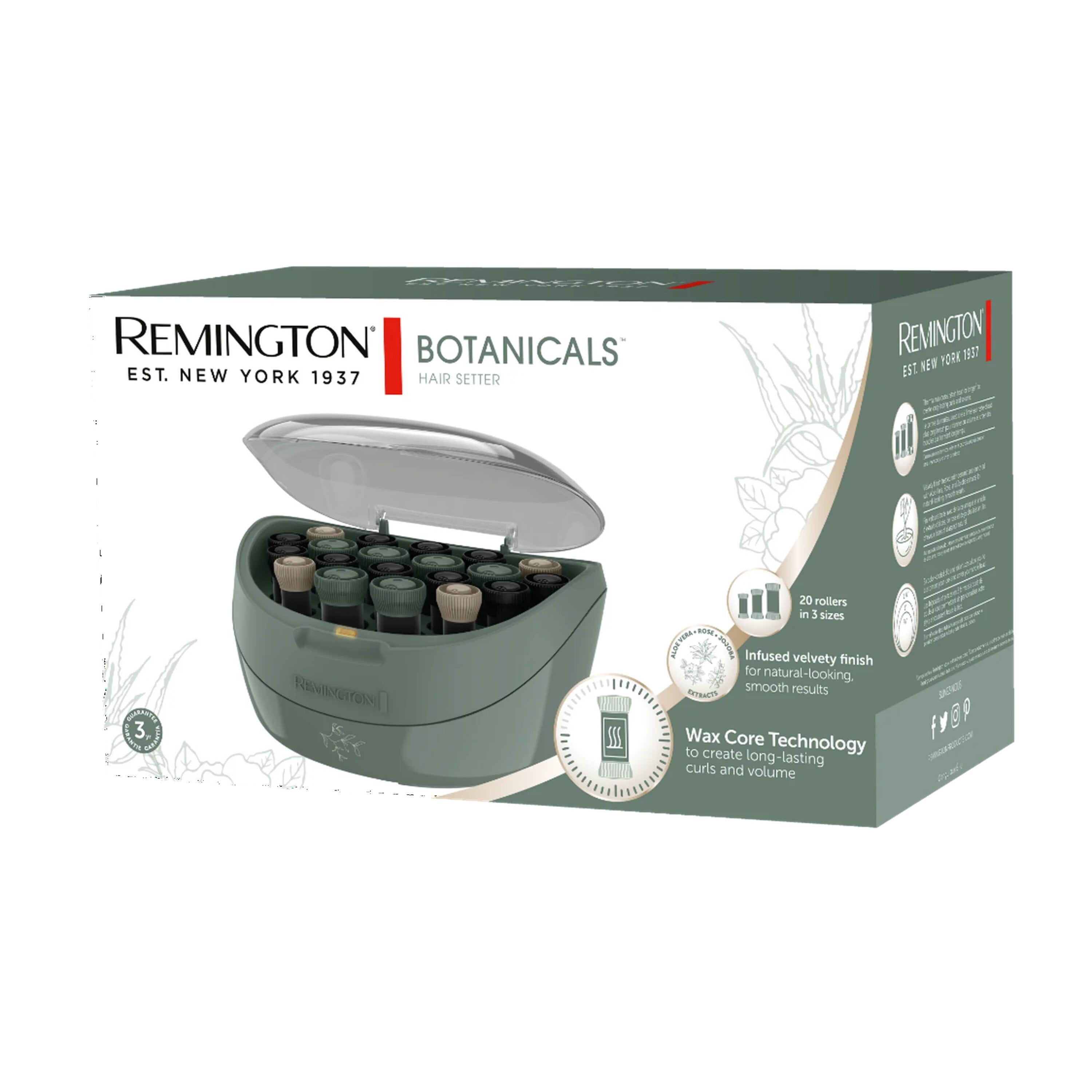 Remington Botanicals Hair Setter with Ceramic Rollers and Ionic Conditioning, 20-Piece Set