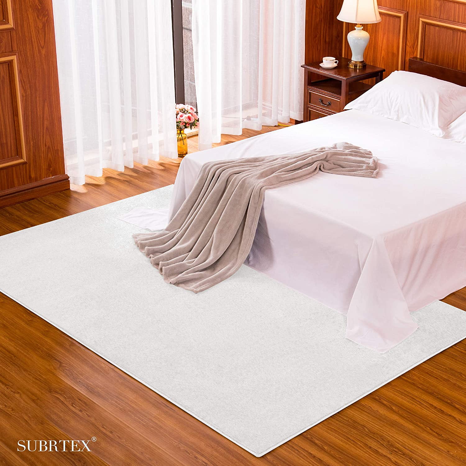 "Subrtex Modern Area Rugs Soft Anti-Stain Durable Carpets (3'×5',White)"