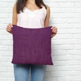 thumbnail image 2 of Purple Burlap Texture Pillow Covers 20x20 Inch Decorative Throw Pillow Cover, Farmhouse Vintage Purple Sofa Pillowcases Accent Cushion Case Home Decor Bedroom Living Room, 2 of 6