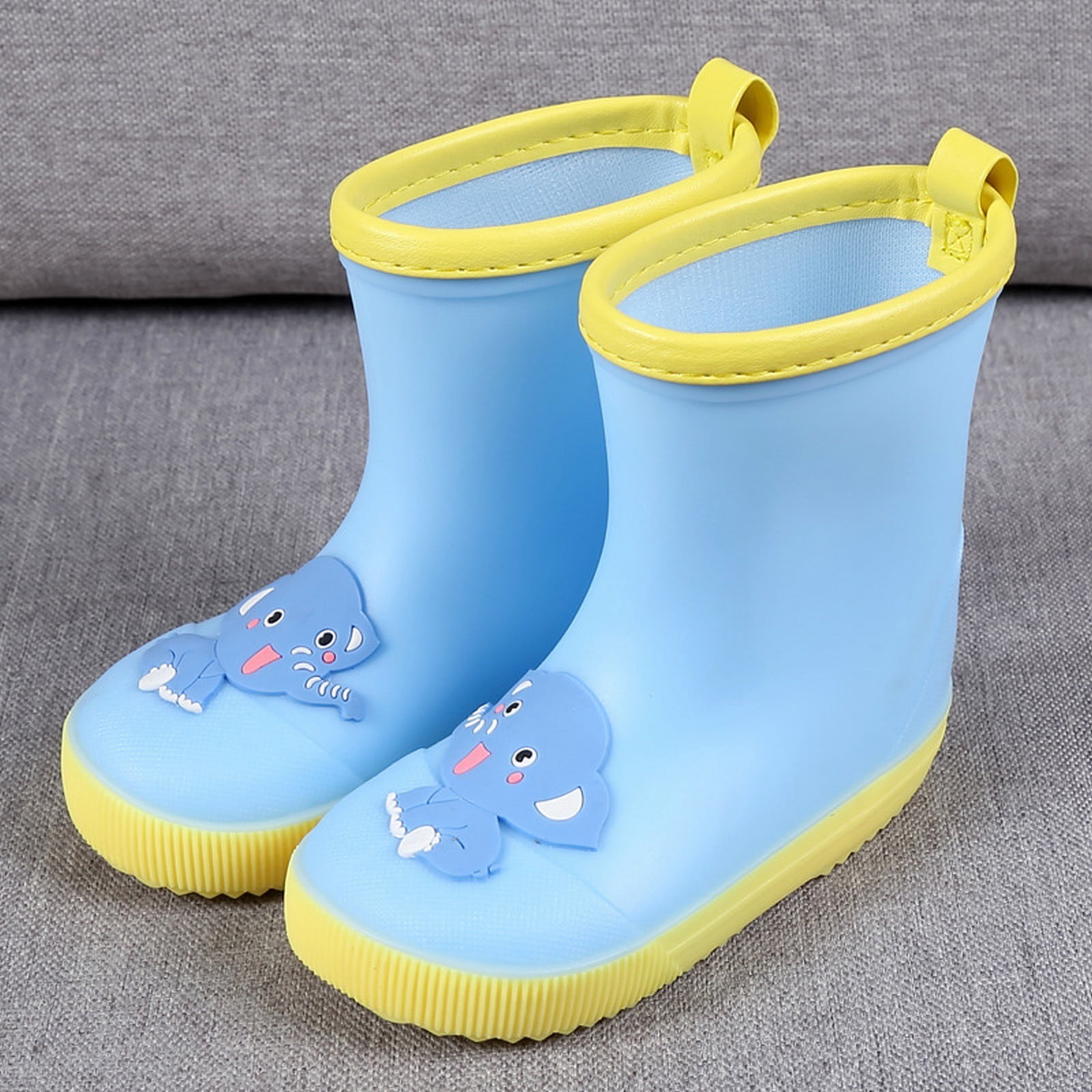 Otqutp Toddler Boys Girls Rain Shoes Elephant Cartoon Character Children's Lightweight Soft Raining Water Boots