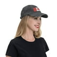 thumbnail image 7 of DouZhe Adjustable Washed Cotton Baseball Cap - Canada Flag Prints Vintage Dad Hat Unisex Sports Caps (Black), 7 of 7
