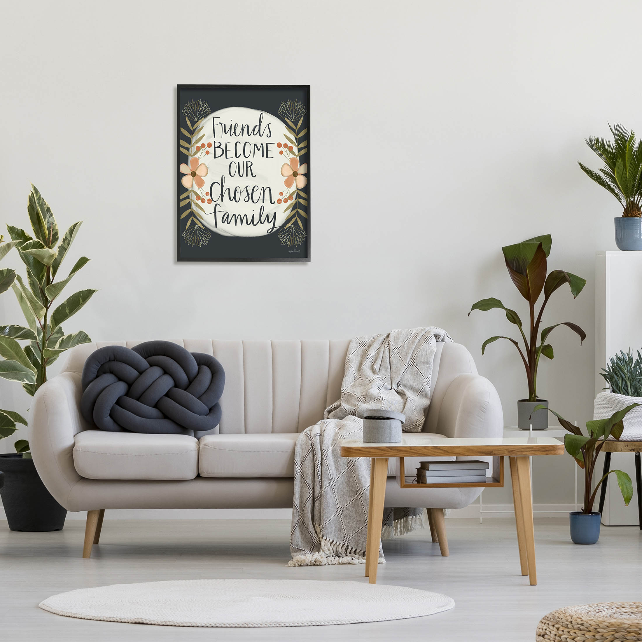 Stupell Industries Chosen Family Friendship Phrase Graphic Art Black Framed Art Print Wall Art, Design by Katie Doucette