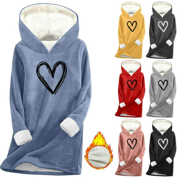 Xdegoge Fleece Jackets for Women Plaid Flannel Hoodies Long Sleeve Hooded Sweatshirts with Pockets