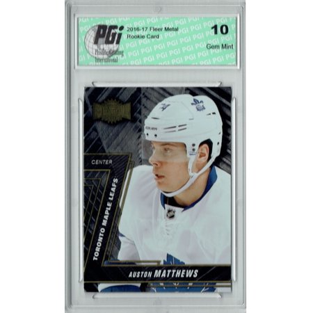 2005 Fleer Showcase Card - Auston Matthews 2016 Fleer Showcase #MU Metal Universe Rookie Card PGI 10