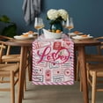 thumbnail image 2 of Pink Love Table Runner - 108 Inch Long, Kitchen Dining Table Runner Dresser Scarves, Valentine's Day Postmark Mails Retro Farmhouse Decor for Coffee Tables Wedding Party Banquet, 2 of 8