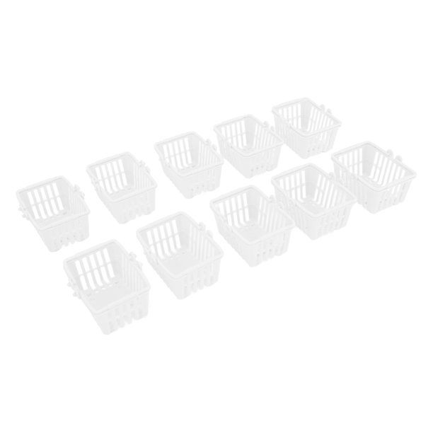 Cesta en miniatura para casa de muñecas, cesta de compras para casa de muñecas de 10 piezas, cesta de plástico para casa de muñecas, mini cesta para casa de muñecas, compacta y ligera
