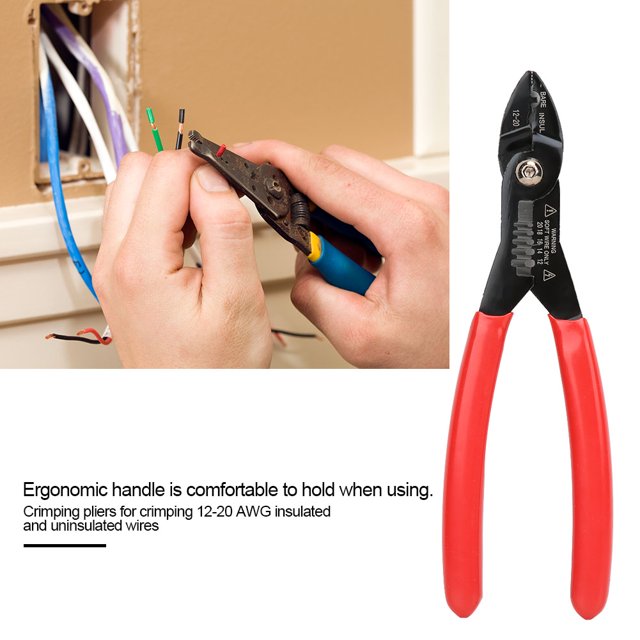 Qiilu Hand Stripper,7in Professional Electrical Cable Stripping Crimping Tool Wire Stripper for Terminals, Electrical Tool