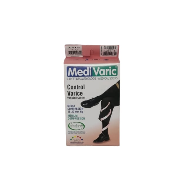 Calcetín Terapéutico Compresión Alta 20-30Mm Medivaric CH Negro Compresión Graduada
