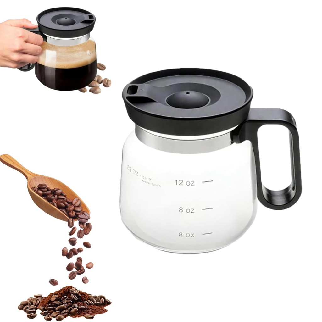lanema 16Ounce Glass Coffee Cup With Secure Cover And Nonslip Grip Ideal For Teas Juice Or Espressos Drink