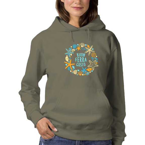 Buon Ferragosto Sea Wreath Hoodie Women -Image by Shutterstock, Female XX-Large