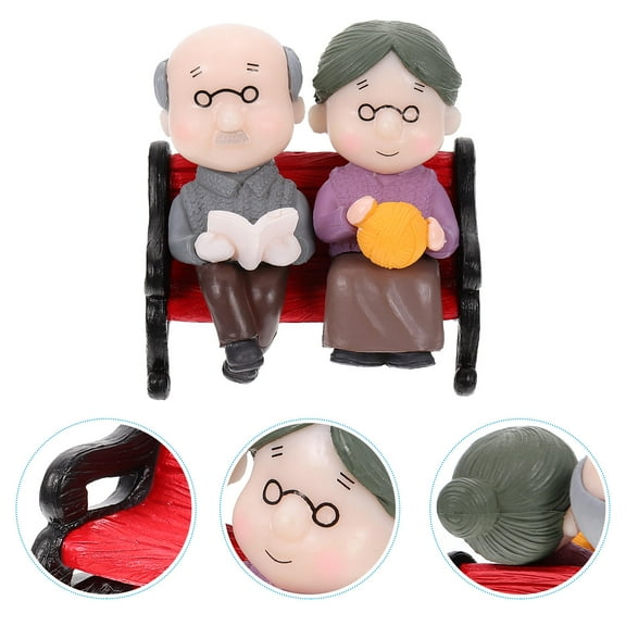 WHAMVOX 4 Sets In-laws Doll Grandma Figure Figurine Ornament Couple Gift Lovers