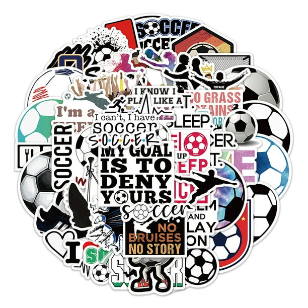 Paquete de pegatinas de fútbol, 50 unidades, pegatinas de vinilo impermeables
