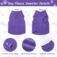 thumbnail image 4 of Chaleco de vellón elástico para perros Suéter para perros Suéter cálido para perros Chaqueta de vellón para perros con anilla para correa Chaqueta para cachorros Cálida y suave, 4 of 5