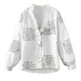thumbnail image 4 of Endives Womens Long Sleeved Ruffled Shirt Casual Blouse Fall Tops White, 4 of 4