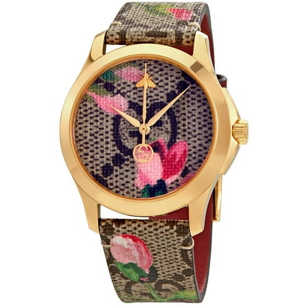 Gucci G-Timeless Pink Blooms Print Dial Ladies Watch YA1264038
