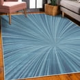 thumbnail image 3 of Abstract Art Decorative Rug, Vortex Design with Fireworks Celebration Inspired Concentric Stripes, Quality Carpet for Bedroom Dorm and Living Room, 6 Sizes, Sea Blue, by Ambesonne, 3 of 4