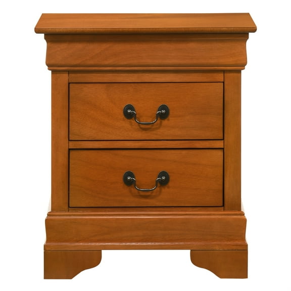 Louis Philippe 2-Drawer Oak Nightstand (24 in. H X 21 in. W X 16 in. D)