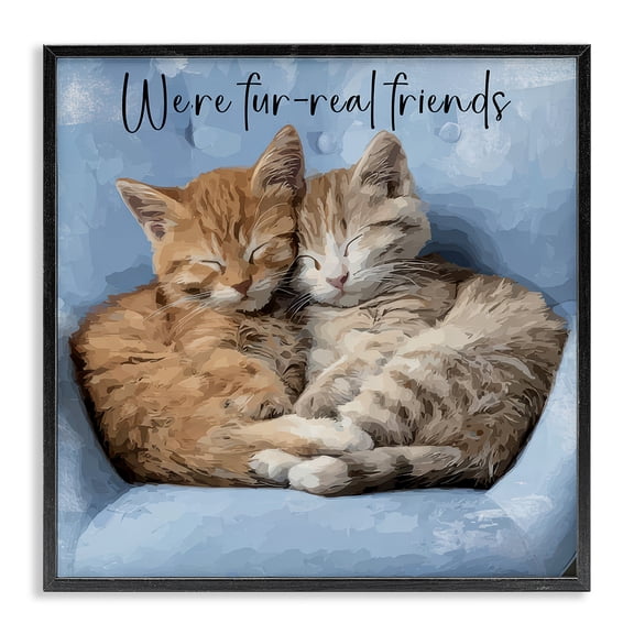 Stupell Industries Cottage We're Fur-Real Friends Black Framed Giclee Art, 12 x 12, by Kim Curinga