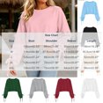thumbnail image 3 of thefmos Women's Fall Winter Long Sleeve Cropped Tops Crewneck Solid Pullover Sweatshirts Y2K Casual Basic Streetwear Cozy Layering Vacation Clothes, Black XL, 3 of 9