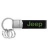 Jeep in Green Genuine Black Leather Strap Loop Key Chain