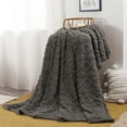 thumbnail image 4 of 3D Jacquard Grey Throw Blanket, Wool Blanket, Sofa Nap Blanket, Student Dormitory Blanket(39.37x27.55x0.39in), 4 of 5