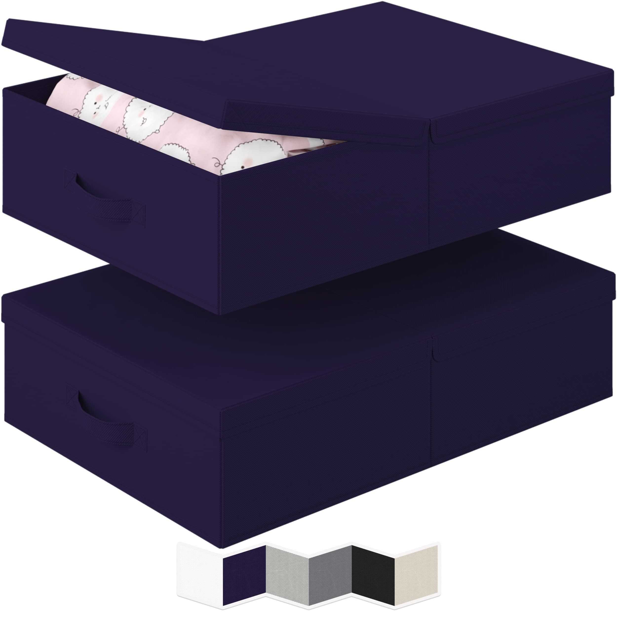 NEATERIZE Under Bed Storage Bins With Lids [Set of 2] Heavyduty MDF