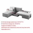 thumbnail image 6 of Convertible 3 in 1 Sleeper Sofa Bed with 4 Storage Space, King Size Pull Out Bed, L-Shaped Modular Sectional Sofa 77"-111"Wide Sectional Couch with 4 Pillows, Loveseat Sofa Chaise for Living Room, 6 of 7