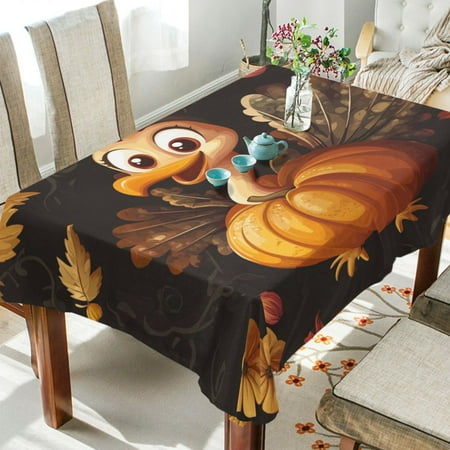 

BZSMCE Square Tablecloth Chicken and Pumpkin Pattern Tableclothes