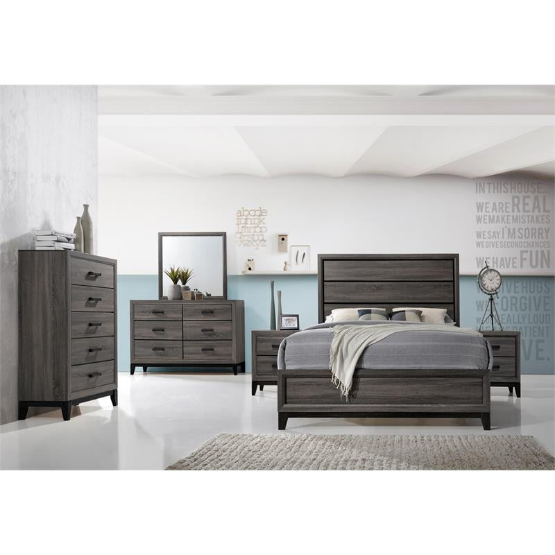 Galaxy Home Sierra 4 Piece Wood Queen Panel Bedroom Set In Rustic Gray Com Galaxy Home Sierra 4 Piece Wood Queen, Galaxy Furniture Bedroom Set