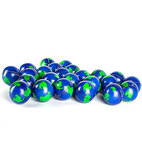 Lot en vrac de 2 douzaines de balles anti-stress mondiales jouets anti- stress terrestres balles éducatives thérapeutiques 24 balles anti-stress  Globe Squeeze 2  