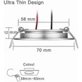 thumbnail image 5 of x LED Recessed Spotlight 12V Hole 58-65mm 3W 6400K Recessed Ceiling Light for Motorhome Boat Caravan Van Yacht Cool White (Silver Finish), 5 of 5
