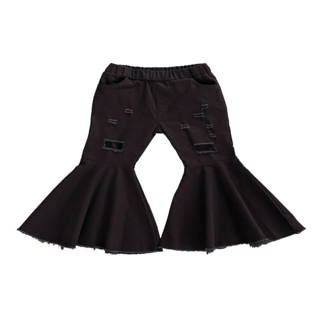 Jeans en Denim Évasés pour Filles Tout-Petits Pantalons Longs