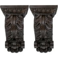 thumbnail image 2 of MERIVILLE Chatecu Drapery Sconce, Corbel Bracket, Drapery Scarf Swags, Wall Décor, Mahogany, 2Pcs, 2 of 5