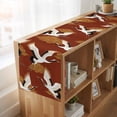 thumbnail image 6 of White Crane Table Runner, Vintage Chinese Auspicious Cloud Animal Art Red Cotton Linen Table Runners 72 Inches Long, Dresser Scarf Runner for Dining/Coffee/Kitchen/TV Stands/Cabinets 14''x72'', 6 of 9