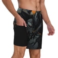 thumbnail image 2 of Yiaed Full Moon Black Dragon Print Mens Swim Trunks Bathing Suit Compression Liner Beach Swim Shorts Swimwear Quick Dry Zipper Pocket No-Chafing Board Short-, 2 of 6