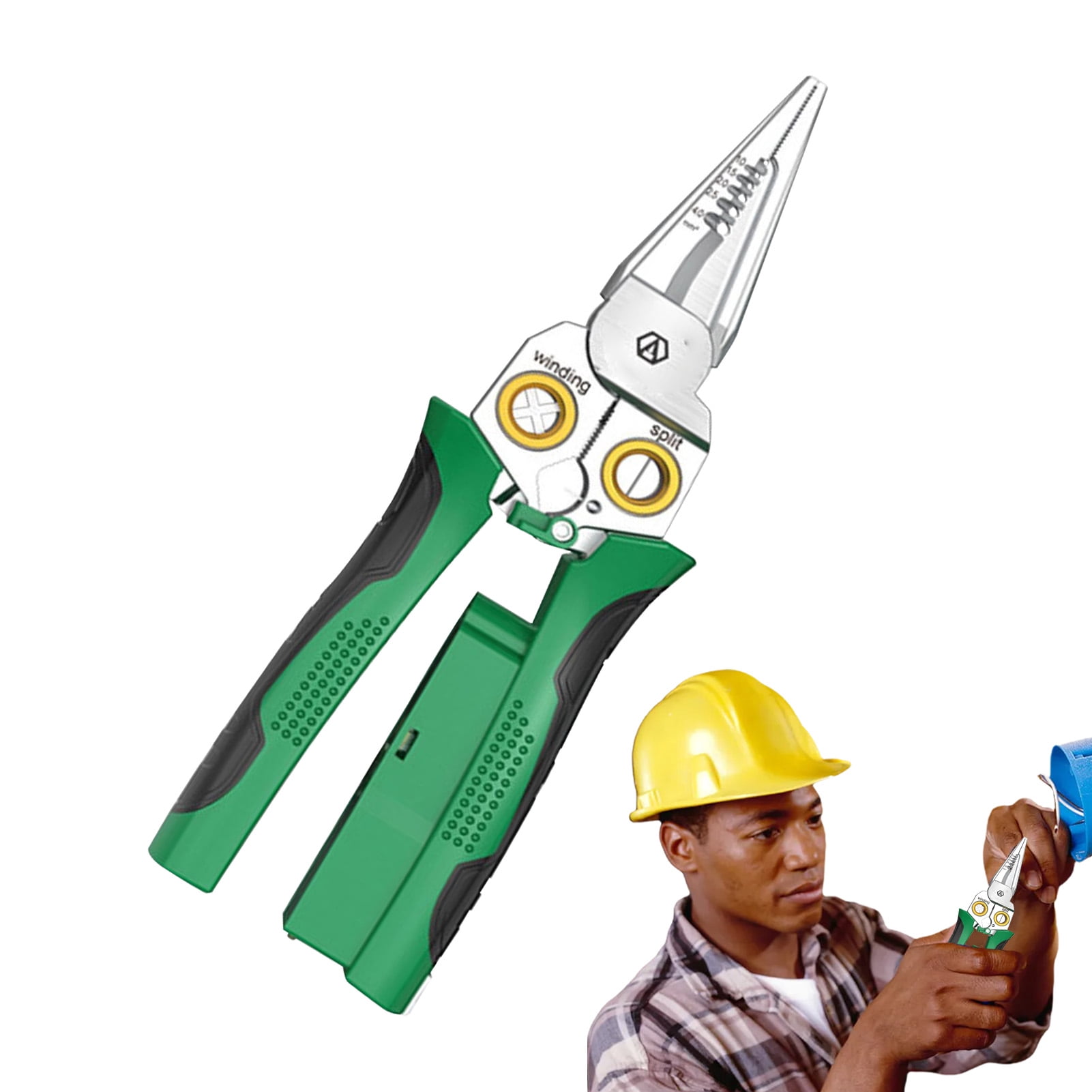 Wire Stripper Tool, 8 in 1 Needle Nose Pliers, Stainless Steel Stripping Pliers, Multifunctional Copper Wire Stripper For Electric Cable Stripping