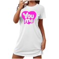 thumbnail image 4 of Sakmal Moomoo Nightgownss Women Valentines Short Sleeve Love Cute Pajama Dress Short Heart Print Womens Nightgown L, 4 of 4