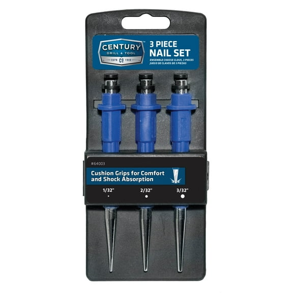 Century Drill & Tool 64003 Nail Set Assortment, 3 Piece