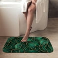 thumbnail image 4 of 1pc Green Leaves with Gold Edges Absorbent Non-Slip Bathroom Thickened Flannel Rug Decor,Soft,Quick Drying,Suitable For Indoor/outdoor Use,Bathrooms,Bedrooms,Kitchens,Terrace,Laundry Rooms,16"x24", 4 of 9