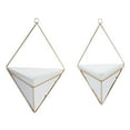 thumbnail image 5 of CosmoLiving by Cosmopolitan 8"W, 13"H Pyramid White Metal Indoor Outdoor Triangle Geometric Wall Planter (2 Count), 5 of 8