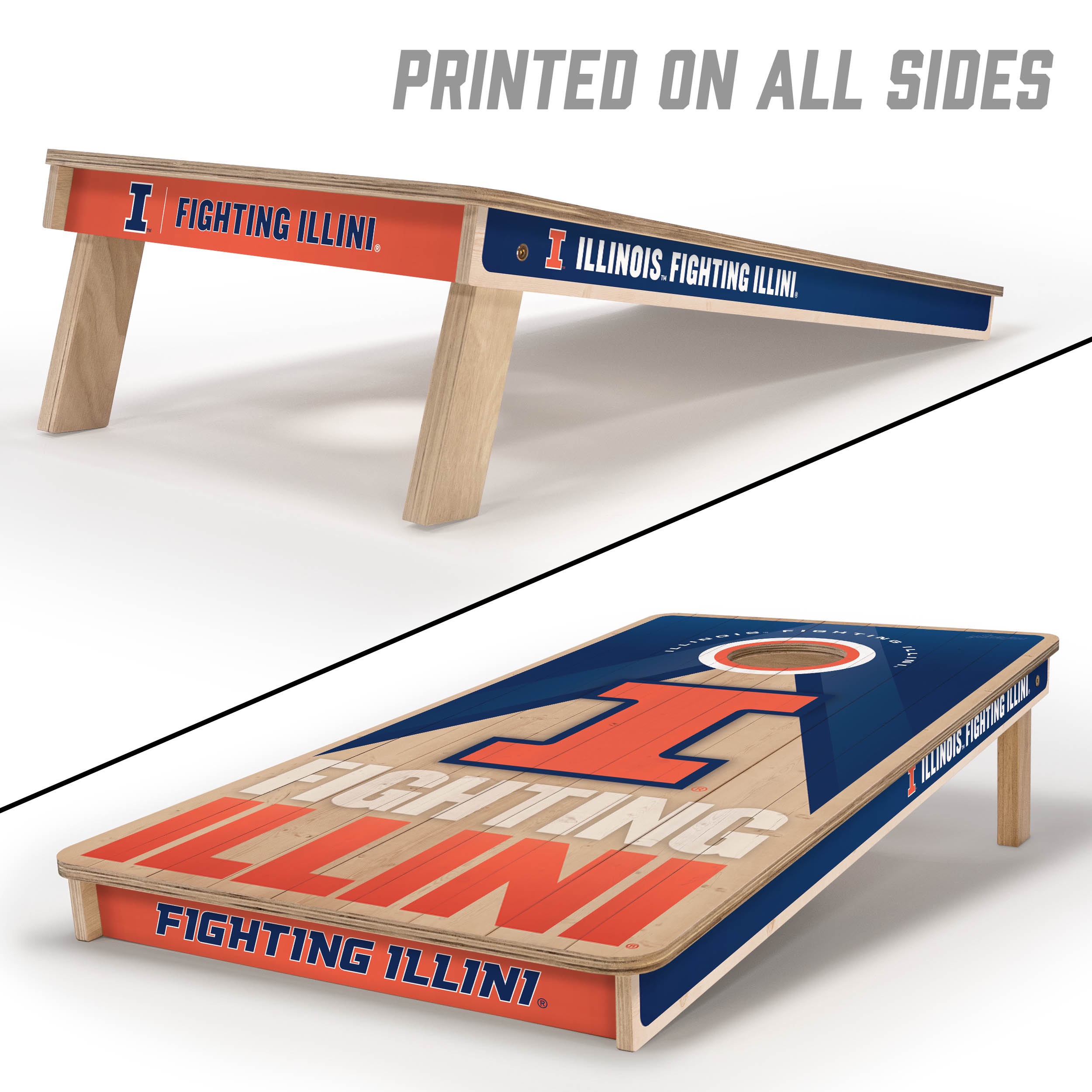YouTheFan NCAA Illinois Fighting Illini 2x4 Slogan Series Cornhole