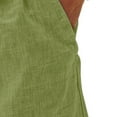 thumbnail image 7 of GrmtClth Cotton Linen Shorts Men Casual Drawstring Elastic Waist Shorts Loose 2026 Summer Vacation Beach Shorts Lightweight Breathable Outdoor Golf Shorts with Pockets Green S, 7 of 7